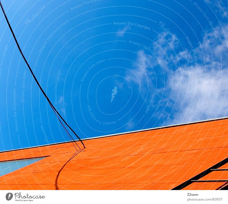 abstrakte geometrie I Geometrie graphisch Schnur verbinden Fenster Perspektive modern lininien Grafik u. Illustration Farbe orange Leiter Seil Kabel Verbindung