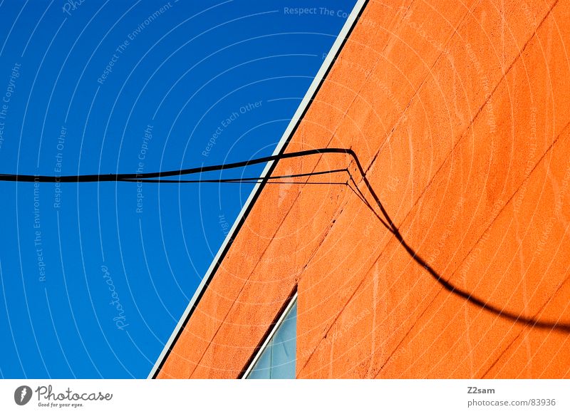 abstrakte geometrie IV Geometrie graphisch Schnur verbinden Fenster Perspektive modern Grafik u. Illustration Farbe orange Leiter lininien Seil Kabel Verbindung