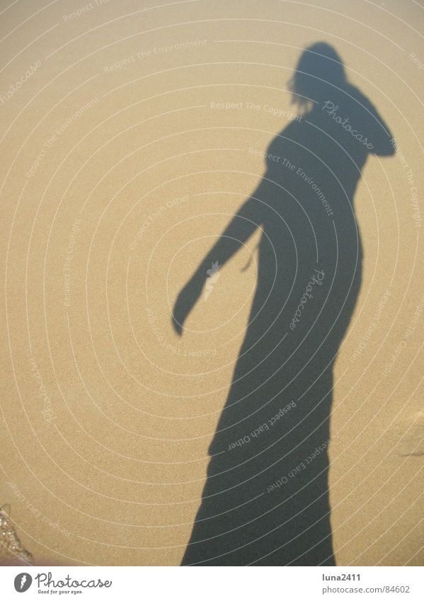 Schatten werfen Niederlande Selbstportrait Meer Küste Brandung Frau Silhouette feminin Strand ich Texel Sonne