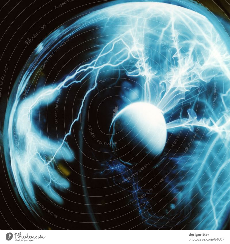 Britzel Licht Plasma Lampe Blitzschlag aufgeladen Elektrisches Gerät Elektrizität Blitze Steckdose Stromkreis Strommast Technik & Technologie Aufladung