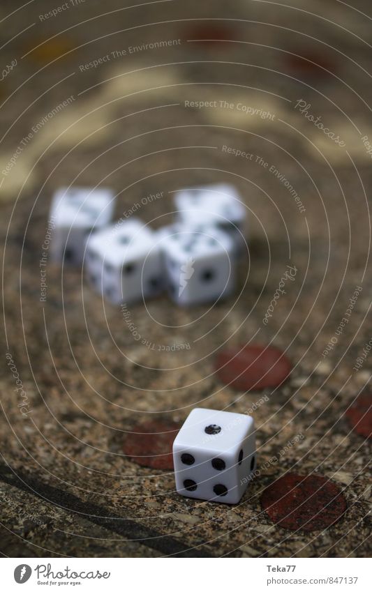 EINS - Die Würfel sind gefallen Kunst Stein Zeichen Ziffern & Zahlen Zufriedenheit Glück Kommunizieren Spielen Brettspiel Kniffel Farbfoto Außenaufnahme