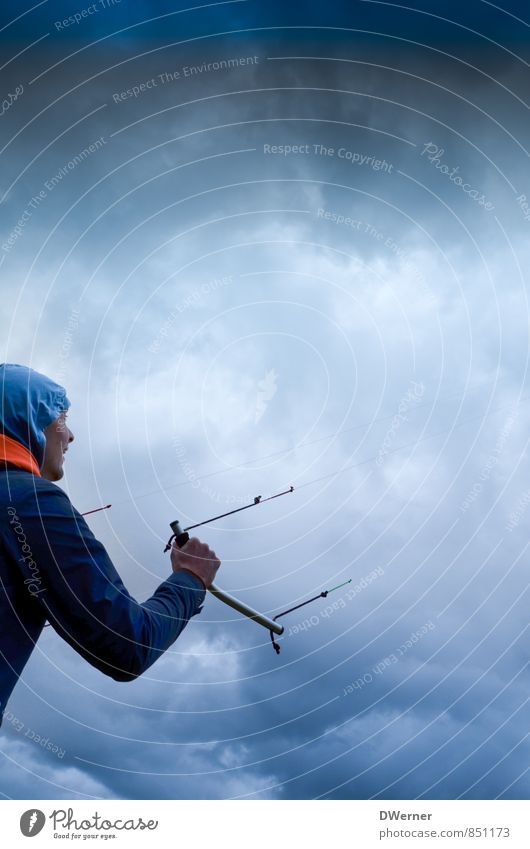 Drachen Abenteuer Sport Kite Lenkdrachen Lenkmatte Mensch maskulin Junger Mann Jugendliche 1 18-30 Jahre Erwachsene Umwelt Natur Himmel nur Himmel Wolken