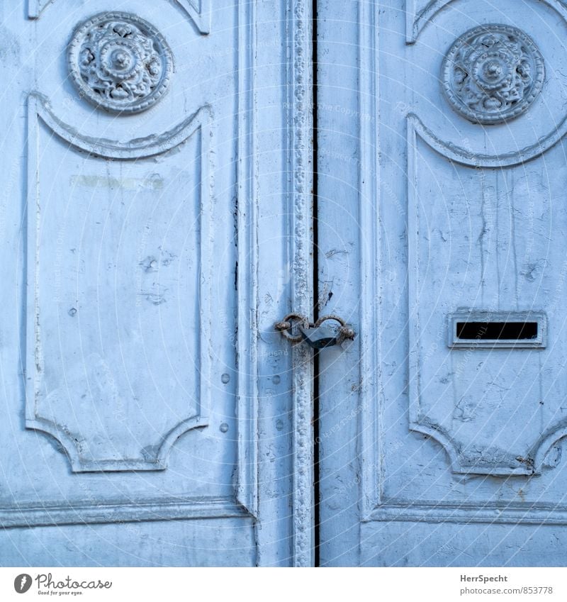 Der Spalt Istanbul Altstadt Palast Tür ästhetisch außergewöhnlich blau Eingangstor Eingangstür zweiflüglig historisch verziert Schnitzereien Holztür Schloss