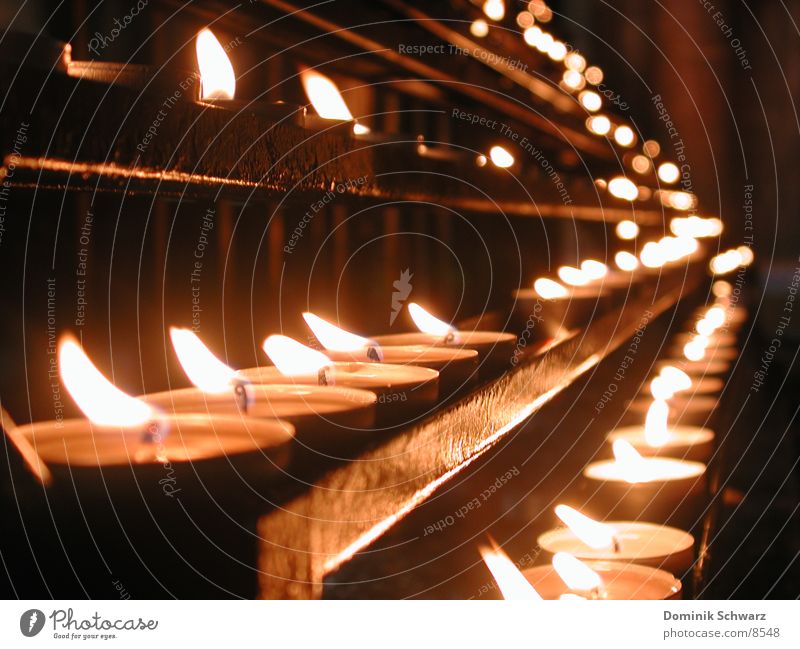 Flammenmeer Kerze Teelicht Religion & Glaube Hoffnung Gebet erinnern Dinge Brand Wind