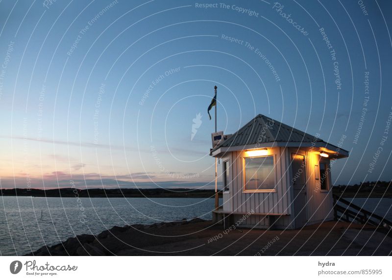 Schwedische Nacht Ferien & Urlaub & Reisen Sommerurlaub Meer Segeln Wolkenloser Himmel Nachthimmel Horizont Sonnenaufgang Sonnenuntergang Schönes Wetter Küste