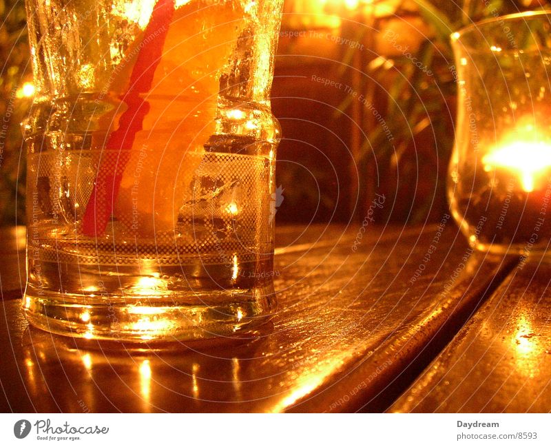 Campari Licht Kerze Tisch Club orange Glas Aperitif
