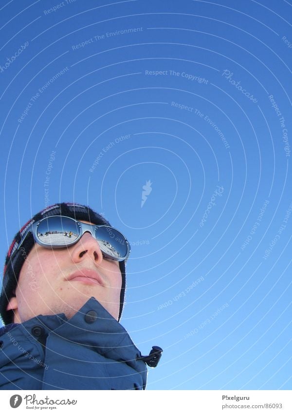 The blue one Kitzbüheler Alpen Himmel Schönes Wetter Brille Sonnenbrille Jacke Sport Spielen sky Schnee Nase