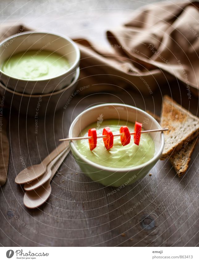 Avocado Gemüse Suppe Eintopf Ernährung Bioprodukte Vegetarische Ernährung Diät frisch Gesundheit lecker grün Farbfoto Innenaufnahme Menschenleer Tag