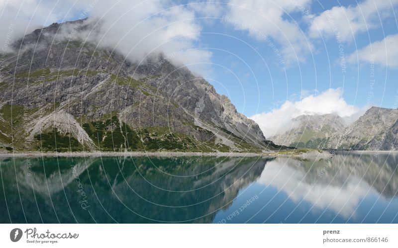 Bergsee Umwelt Natur Landschaft Schönes Wetter Alpen Berge u. Gebirge Gipfel See blau grau Reflexion & Spiegelung Himmel Wolken Österreich Farbfoto