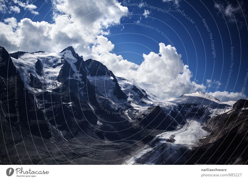 Pasterze Glacier Sommer Umwelt Natur Landschaft Himmel Klima Klimawandel Alpen Berge u. Gebirge Gipfel Schneebedeckte Gipfel Gletscher gigantisch groß