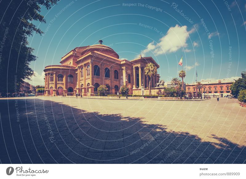 Teatro Massimo Stil Ferien & Urlaub & Reisen Tourismus Sightseeing Städtereise Theater Kultur Opernhaus Stadt Hauptstadt Platz Bauwerk Gebäude Architektur