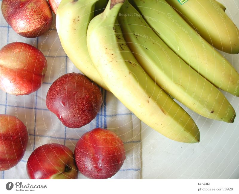 Obst Nektarine Banane Decke Küchenhandtücher feucht gewaschen Gesundheit Karo-Tuch Frucht