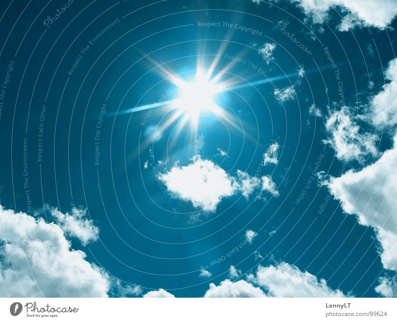 LIKE GOLD Wolken Ozon azurblau Sommer Ferien & Urlaub & Reisen Erholung strahlend blenden grell Himmelskörper & Weltall Sonne Ferne Wetter Klima Klimawandel