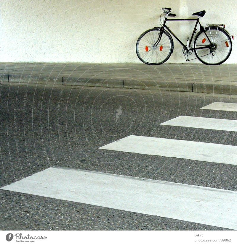 IM WEG STEHN... Fahrrad fahren Zebrastreifen Pause Halt festhalten Erholung Fußgänger Fahrradweg Bürgersteig Rennrad Motorradfahrer Mountainbike Radrennen