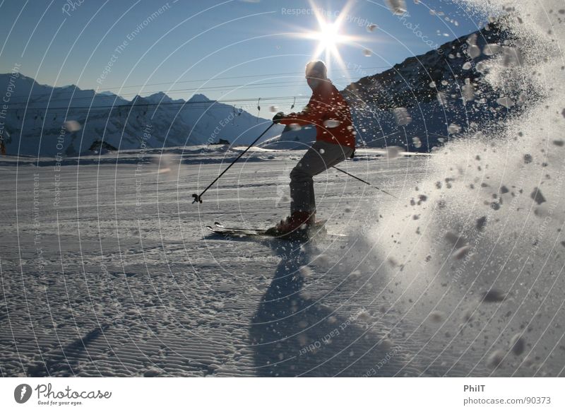 Ski to the max Tux Schneelandschaft Skier Wintersport Sonne Berge u. Gebirge Skipiste