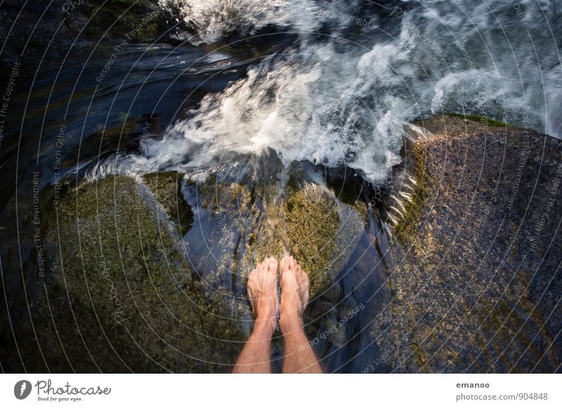 waterfall feet Lifestyle Stil Freude Gesundheit Wellness Erholung ruhig Schwimmen & Baden Ferien & Urlaub & Reisen Freiheit Sommer Strand Meer Wellen Mensch