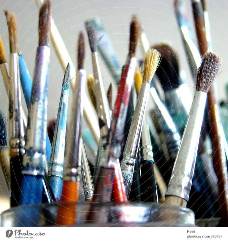 Pinselstrich Kunst Maler Atelier mehrfarbig Auswahl Kunsthandwerk Kultur Malpinsel Farbpinsel Farbe Kunstatlier Künstler streichen Brush Brushes