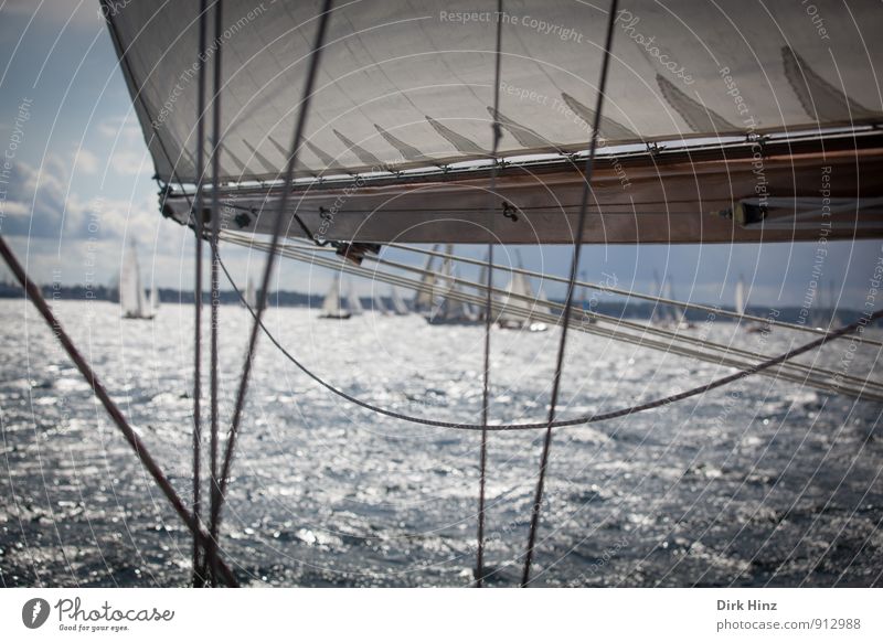 Classic-Regatta Ferien & Urlaub & Reisen Sommer Meer Segeln Wasser Horizont Sportboot Jacht Segelboot Segelschiff An Bord Unendlichkeit Stimmung Zusammensein