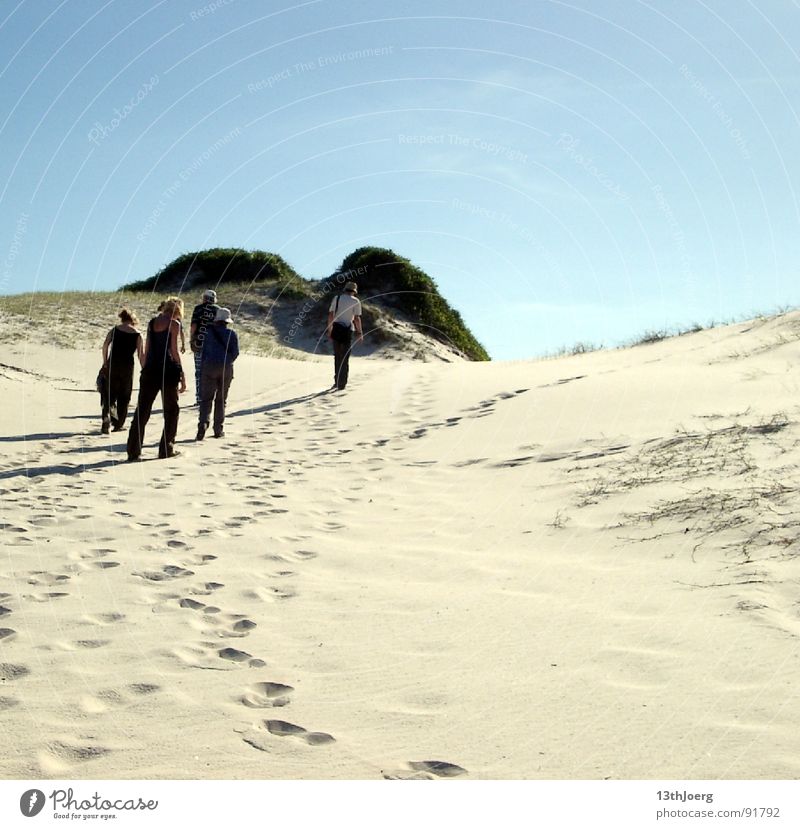 Dünenmarsch Brasilien Südamerika Botanik trocken Physik heiß Mensch Einsamkeit unterwegs Wüste Menschengruppe Stranddüne Sand Bodenbeläge Durst Wärme Spuren