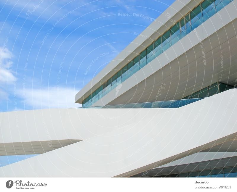 Veles i Vents II Himmel modern Medien blau Glas sehr wenige weiß lines straight Valencia minimalism architecture sailing america cup sky building