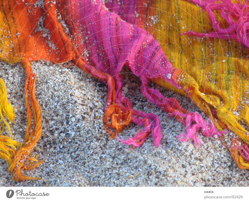 Sand & Color Strand Sommer gelb rosa Bekleidung colorful textile femenine clothes orange
