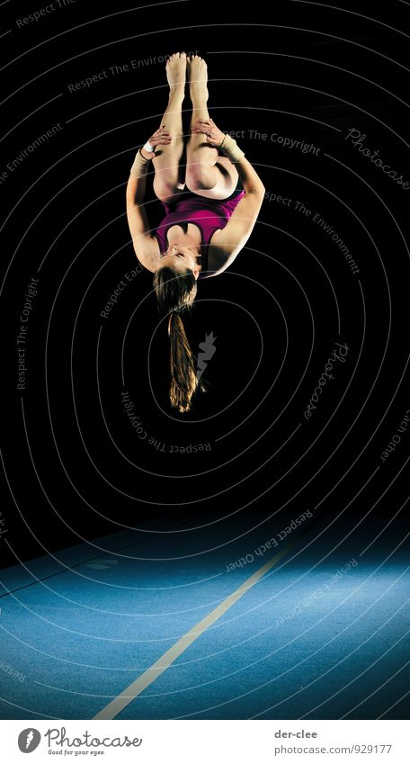 Salto elegant sportlich Fitness Sport Sportler Turnen feminin Junge Frau Jugendliche Erwachsene Körper 1 Mensch 13-18 Jahre Kind 18-30 Jahre Zirkus Show brünett