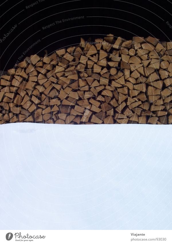 Winter-Bild: Holz und Schnee Strukturen & Formen Baustelle Handwerk Energiewirtschaft Säge Erneuerbare Energie Natur Klimawandel Wetter Baum eckig kalt viele