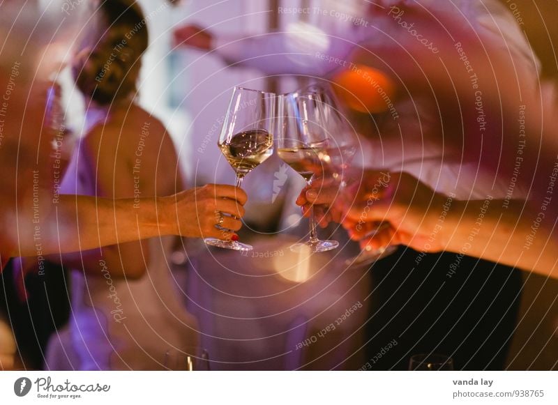 Anstoß Ernährung Getränk trinken Alkohol Wein Sekt Prosecco Champagner Lifestyle Nachtleben Party Veranstaltung Restaurant Club Disco Bar Cocktailbar ausgehen