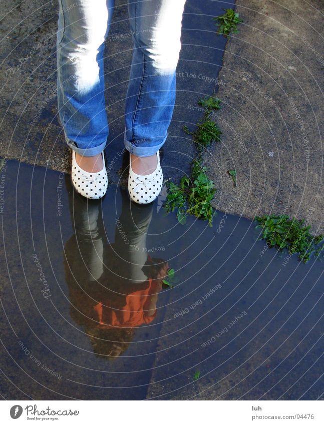 New Shoes Schuhe gepunktet Reflexion & Spiegelung Pfütze mehrfarbig Jugendliche Sommer shoes new Punkt Wasser water points dots reflection child luh Ballerina