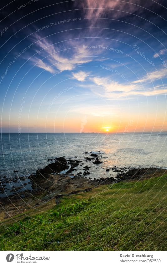 Am Farol de Bahia Ferien & Urlaub & Reisen Sommerurlaub Landschaft Wasser Himmel Wolken Horizont Schönes Wetter Gras Wellen Küste Bucht Riff Meer Insel blau