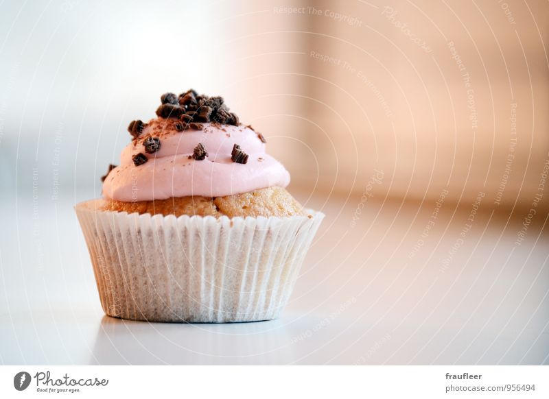 Cupcake, Muffin, Kuchen, rosa Lebensmittel Ernährung Essen Kaffeetrinken Geburtstag Appetit & Hunger Farbfoto Innenaufnahme Tag Starke Tiefenschärfe