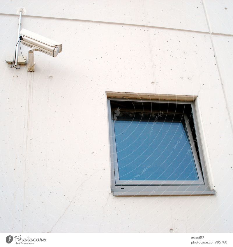 Präventionsstaat Überwachung beobachten Aufzeichnen überwachen Fahndung präventiv Fenster Sicherheit Macht Fotokamera aufzeichnung 1984 George Orwell Amerika