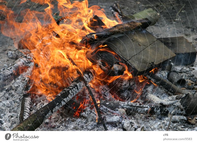 Lagerfeuer Holz Glut Freizeit & Hobby Brand Flamme Brandasche Feuerstelle