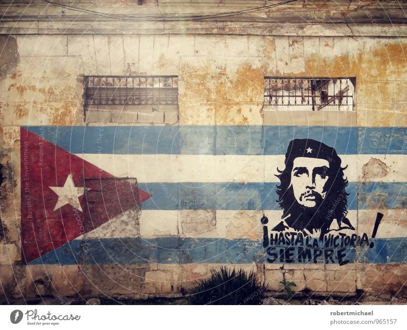 ¡Hasta la victoria siempre! Kunst Kunstwerk Gemälde Kultur Havanna Kuba Lateinische Schrift Mauer Wand Fassade Wahrzeichen kämpfen Comandante Che Guevara