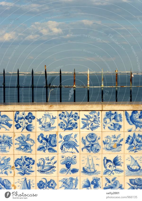 portugiesische Aussichten... Gemälde Lissabon Portugal Mauer Wand Fassade beobachten Blick alt ästhetisch außergewöhnlich Bekanntheit exotisch historisch oben