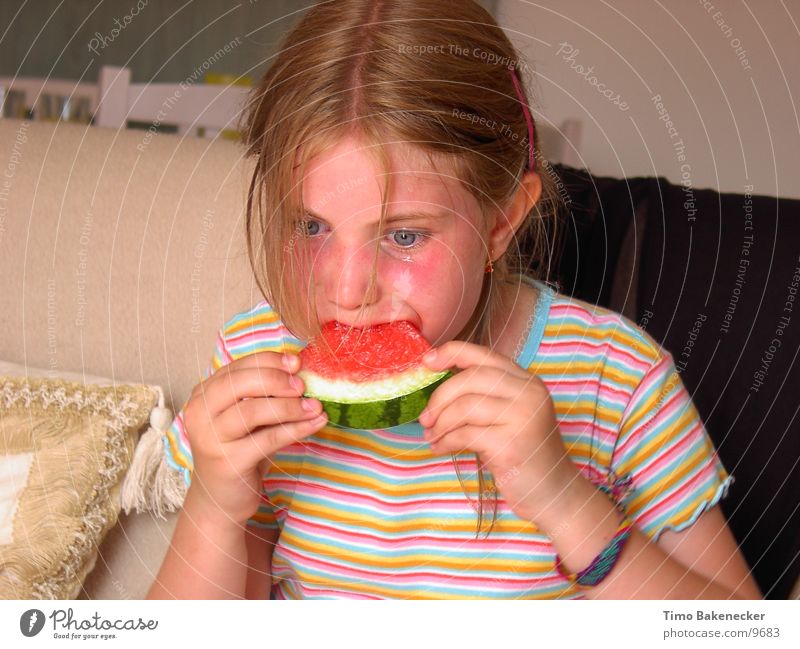 Theresia´s Melone Wassermelone Kind Mädchen Ernährung Mensch Lebensmittel Natur Tränen Müdigkeit