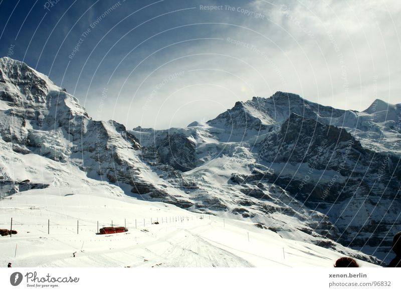 bergwelt Eiger Gletscher Panorama (Aussicht) kalt Berge u. Gebirge Alpen jungfraujoch Schnee groß