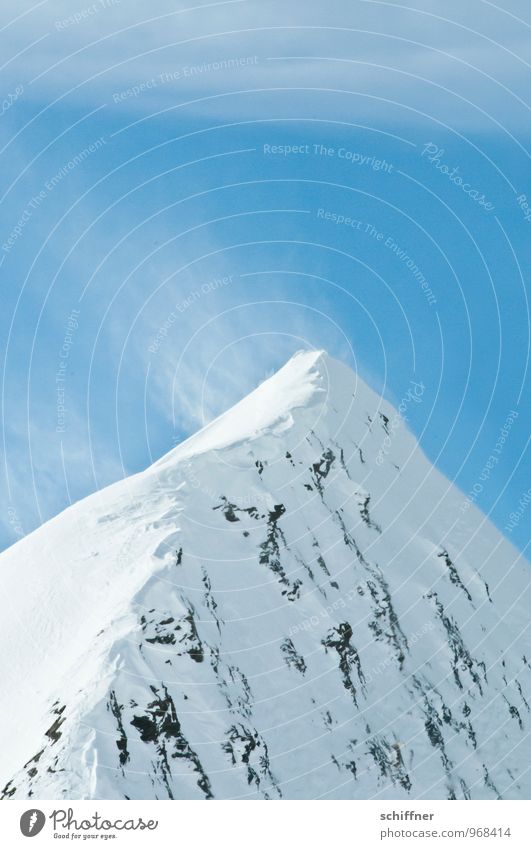 Stürmische Jungfrau Winter Klima Klimawandel Wetter Schönes Wetter Wind Sturm Eis Frost Schnee Alpen Berge u. Gebirge Gipfel Schneebedeckte Gipfel Gletscher