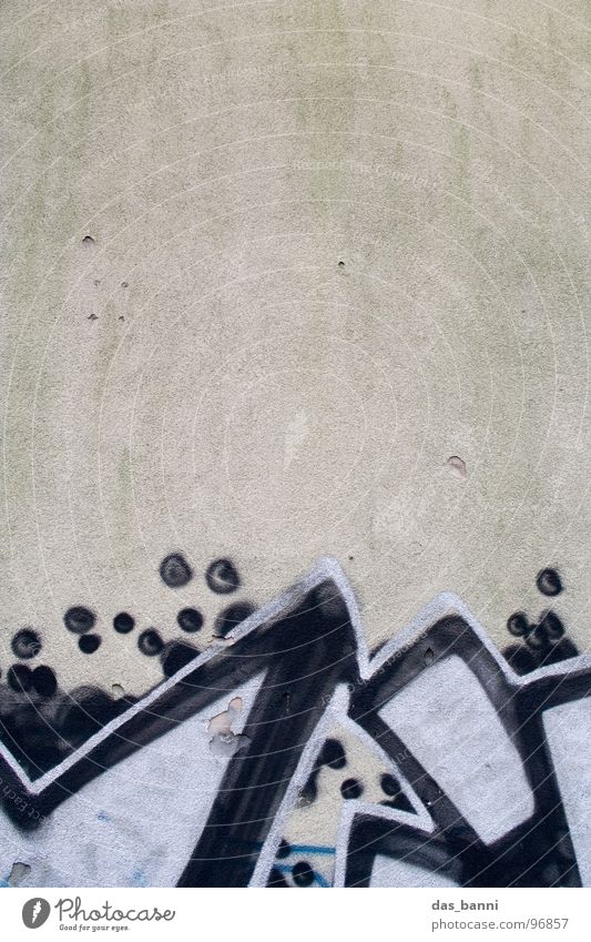 Kunst oder Schmierereien? Tagger Verbote beschmutzen verunstalten Wand Fassade Putz Lösungsmittel grau weiß schwarz Design Stadt Kultur Lifestyle Gefühle