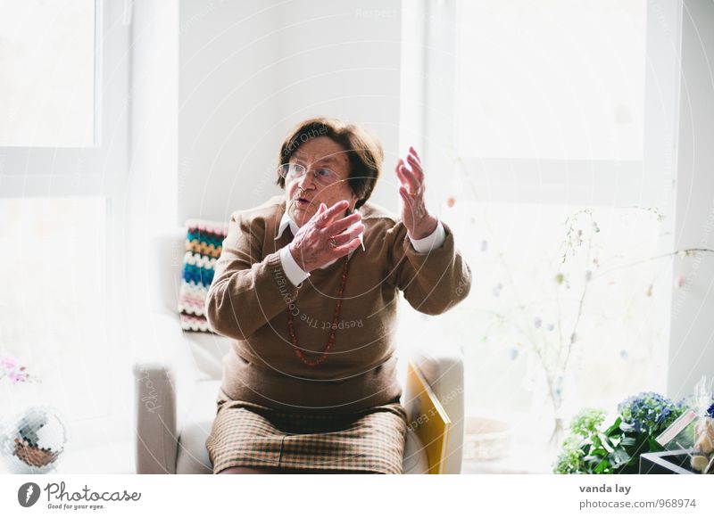 Monolog, der Häusliches Leben Mensch feminin Weiblicher Senior Frau Großeltern Großmutter 1 60 und älter Kommunizieren sprechen Konflikt & Streit Ärger