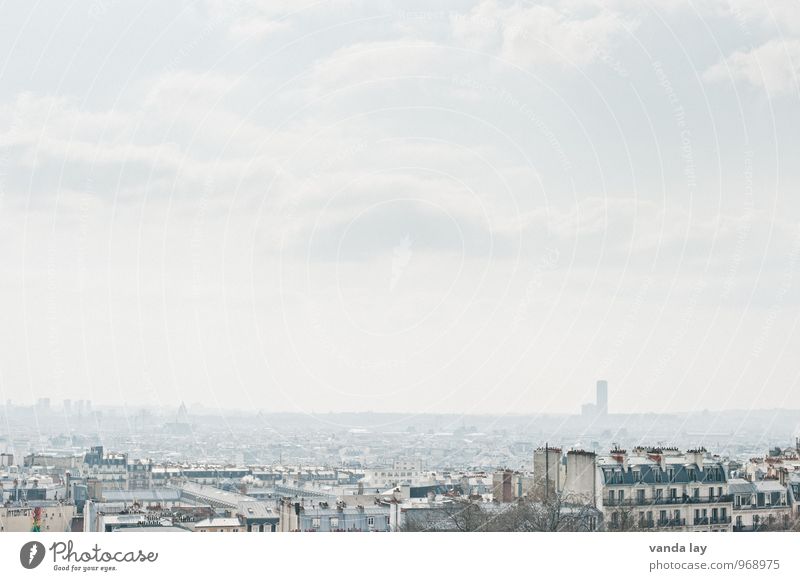 Paris Himmel Montmartre Frankreich Stadt Hauptstadt Stadtzentrum Altstadt Haus Hochhaus Unendlichkeit Farbfoto Außenaufnahme Menschenleer Textfreiraum oben