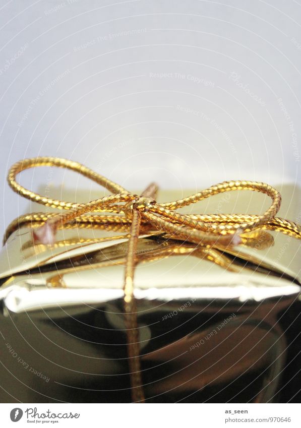 Geschenk Reichtum elegant Stil Design Feste & Feiern Weihnachten & Advent Hochzeit Geburtstag Taufe Kasten Schachtel Schleife Goldfolie glänzend leuchten eckig