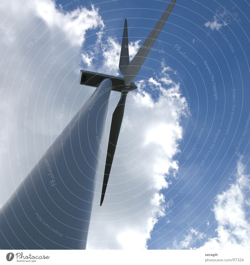 Windkraftrad Windkraftanlage Elektrizität Energie Energiewirtschaft umweltfreundlich Himmel Konstruktion Erneuerbare Energie ökologisch Umweltschutz modern