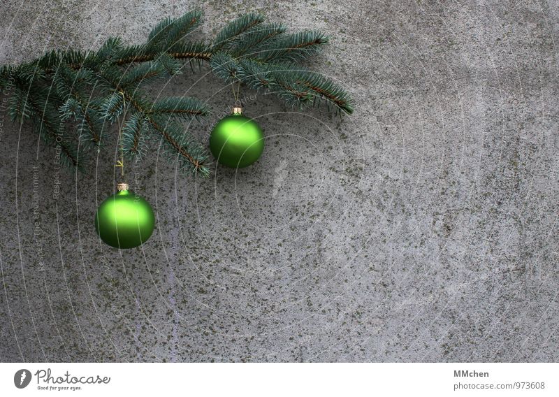 Grüner wird`s nicht Design Feste & Feiern Weihnachten & Advent Christbaumkugel Baumschmuck Dekoration & Verzierung Weihnachtsdekoration grau grün Gefühle
