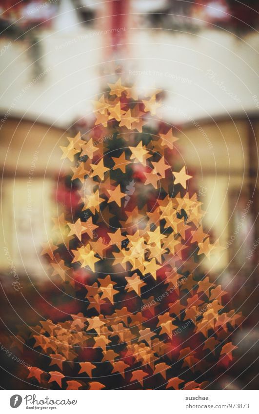 sternenbaum Winter Dekoration & Verzierung Feste & Feiern Weihnachten & Advent Zeichen Kitsch Weihnachtsbaum Baum Stern (Symbol) Licht Baumschmuck