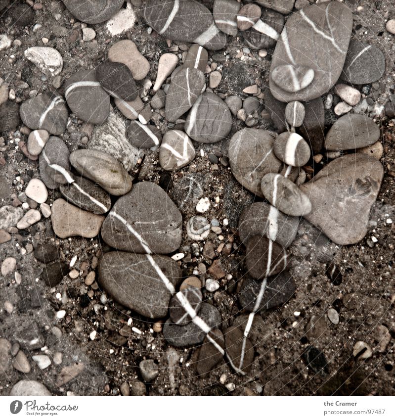Stein | Herz Kieselsteine grau braun Muster Liebe Mineralien Kontrast Linie stone heart pattern contrast