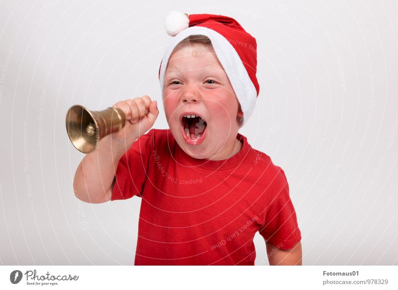 It´s Christmas-Time I Freude Feste & Feiern Weihnachten & Advent Mensch Kind Junge 1 3-8 Jahre Kindheit lachen schreien Coolness frech trashig verrückt wild rot