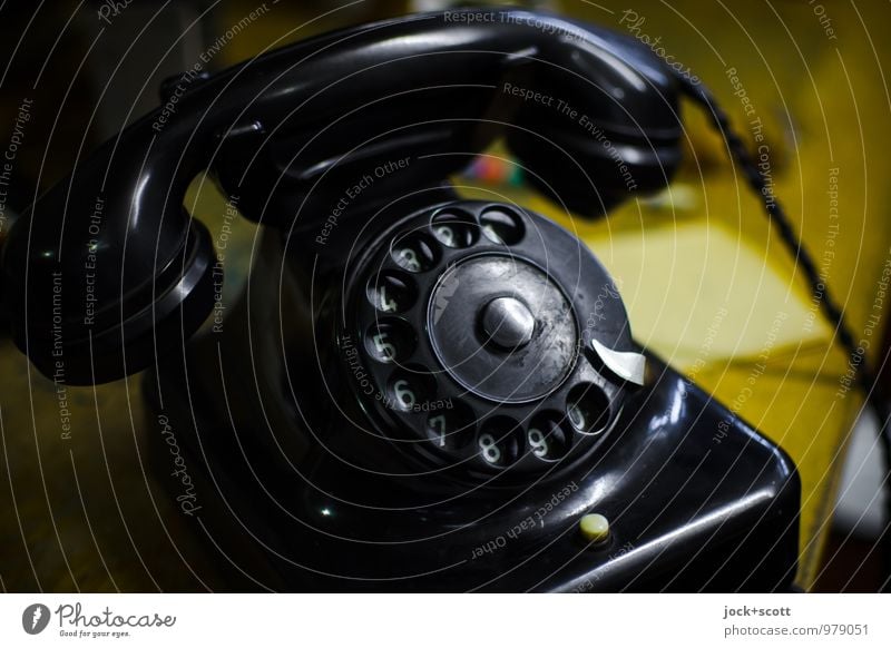 klingelingeling Telefon Dreißiger Jahre Wählscheibe Ziffern & Zahlen elegant retro schwarz authentisch Design Netzwerk Nostalgie Qualität Vergangenheit glänzend