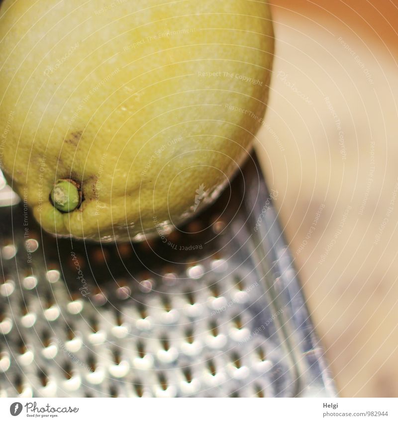 Zitrone reiben... Lebensmittel Frucht Bioprodukte Zitronenschale Ernährung Reibe liegen authentisch außergewöhnlich frisch glänzend natürlich sauer braun gelb