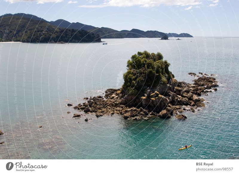 Abel Tasman Insel Neuseeland Meer Kajak Sommer Wellen Barks Bay Wasser